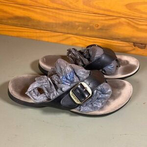 Spenco Thong Sandals Black Orthotic Womens Size 10D Slip On Casual Slide